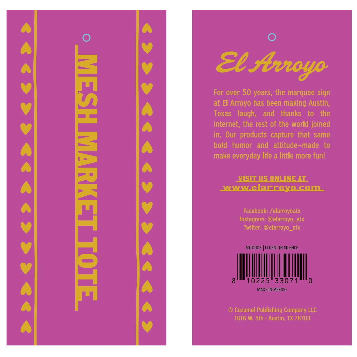 Etiquetas colgantes personalizadas El Arroyo