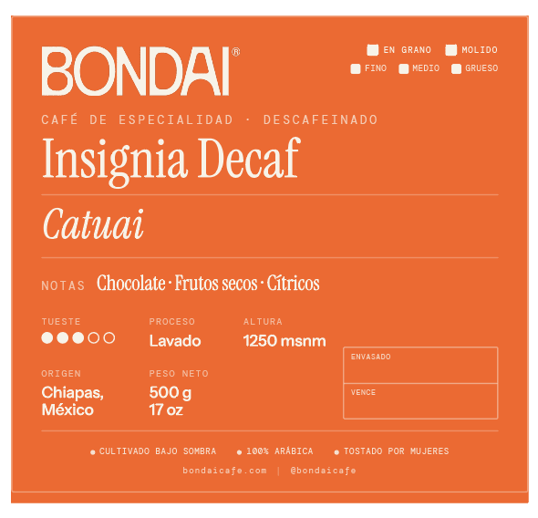 Planilla de etiquetas Bondai 500 Decaf - El 78 Centro Impresor