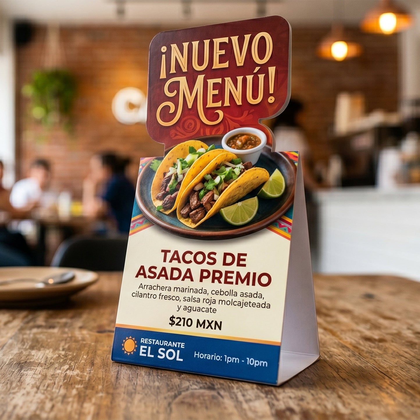Tent Card Suajado Personalizado | Caballete Die-Cut 350g - El 78 Centro Impresor