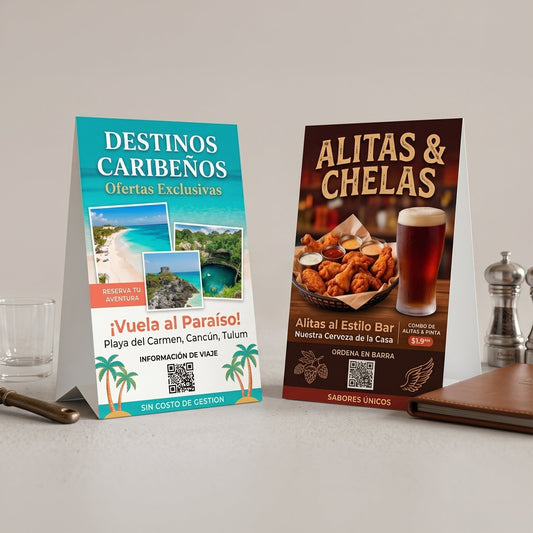 Tent Cards Personalizados | Cartulina 350g Laminada - El 78 Centro Impresor
