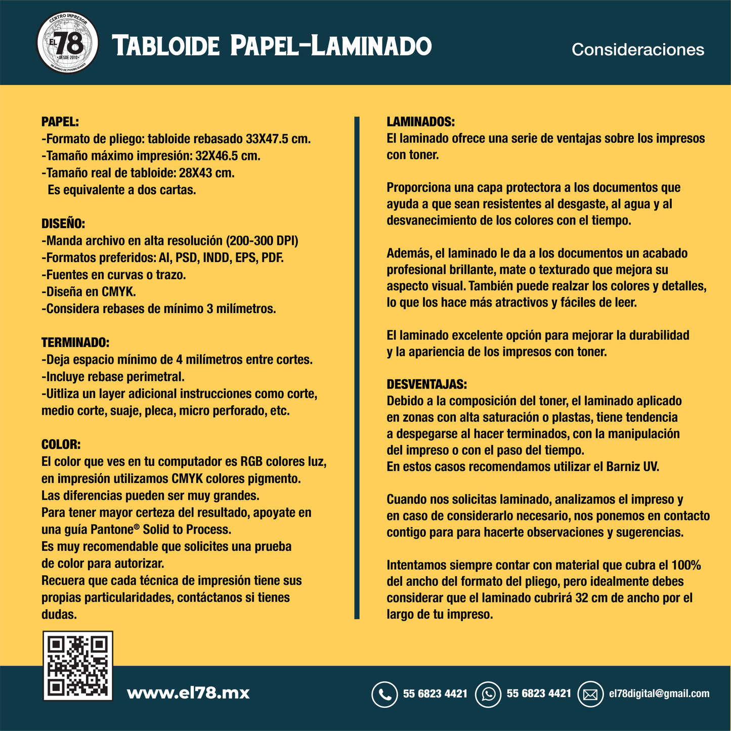 Impresión digital tabloide + laminado - El 78 Centro Impresor