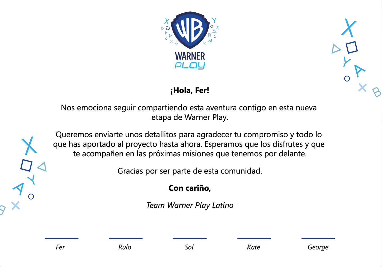 Tarjetones Warner