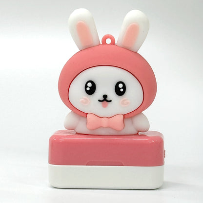 Sello flash infantil Bunny — conejo rosa Pequeños Aventureros — para marcar ropa y útiles escolares — EL78 CDMX