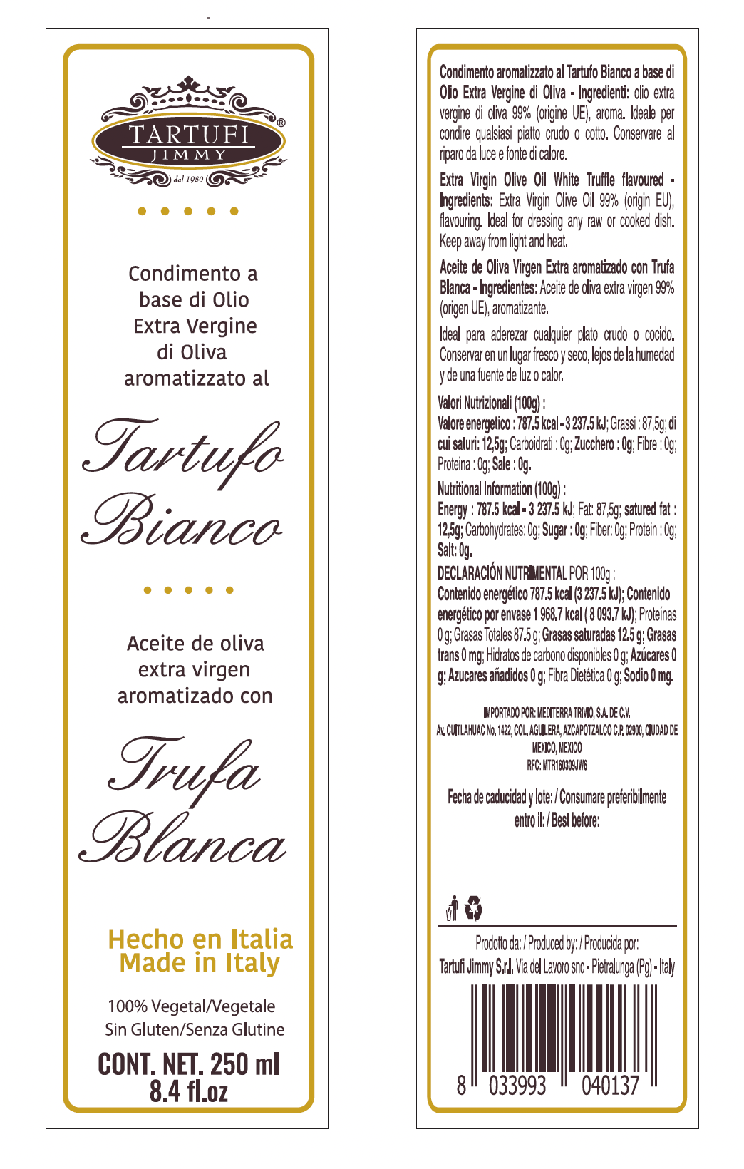 Etiquetas Sticker con foil Tartufo Bianco - El 78 Centro Impresor