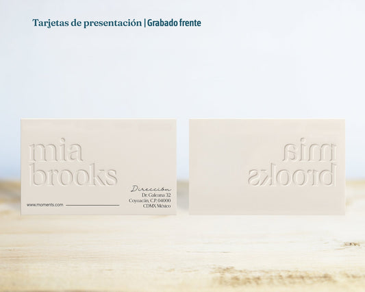Tarjetas de presentación con Grabado en seco o Hot stamping - El 78 Centro Impresor