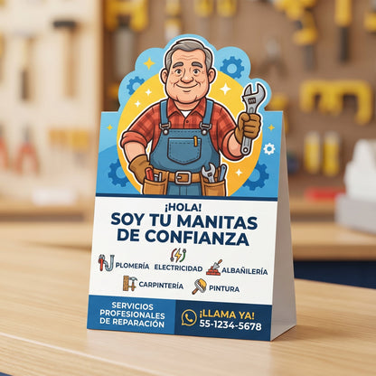 Tent Card Suajado Personalizado | Caballete Die-Cut 350g - El 78 Centro Impresor