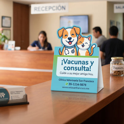 Tent Card Suajado Personalizado | Caballete Die-Cut 350g - El 78 Centro Impresor