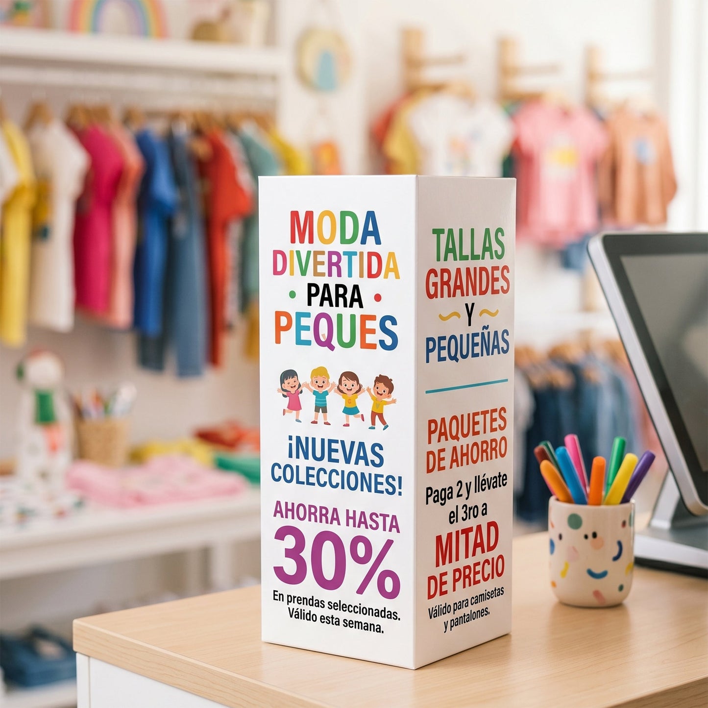 Tent Card Torre Personalizado | Display Vertical 350g - El 78 Centro Impresor